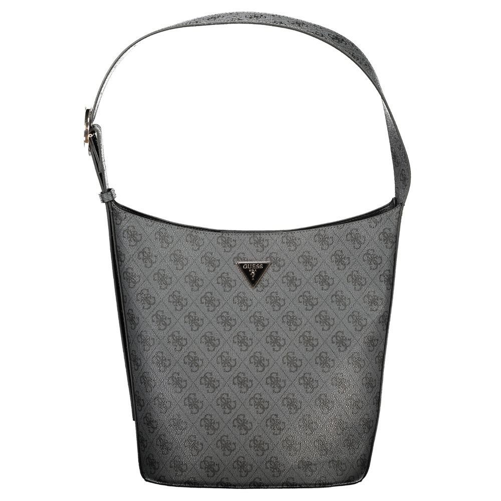 Sac à main pour femmes Guess Jeans en polyuréthane noir, design élégant et moderne avec détails tendance.