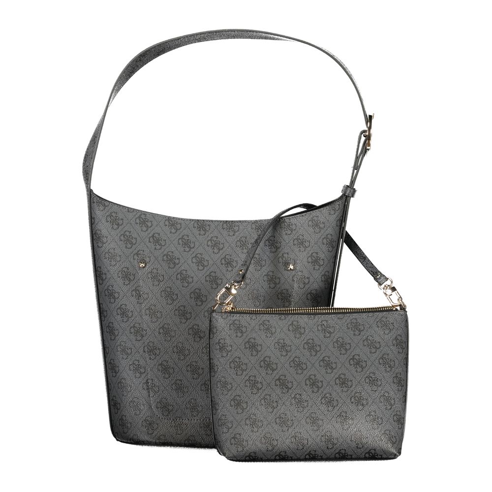 Sac à main pour femmes Guess Jeans en polyuréthane noir, design élégant et moderne avec détails raffinés.