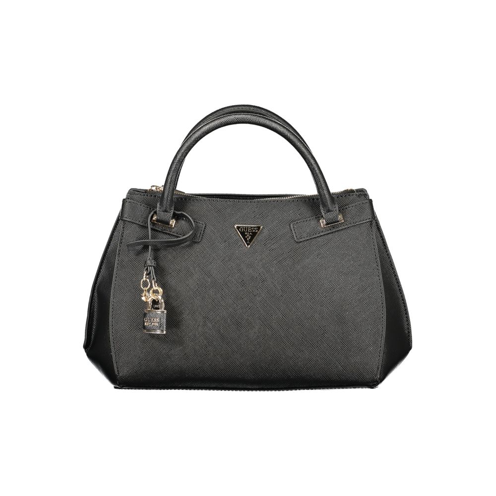 Sac à main Guess Jeans en polyuréthane noir pour femmes, avec détails élégants et design moderne.