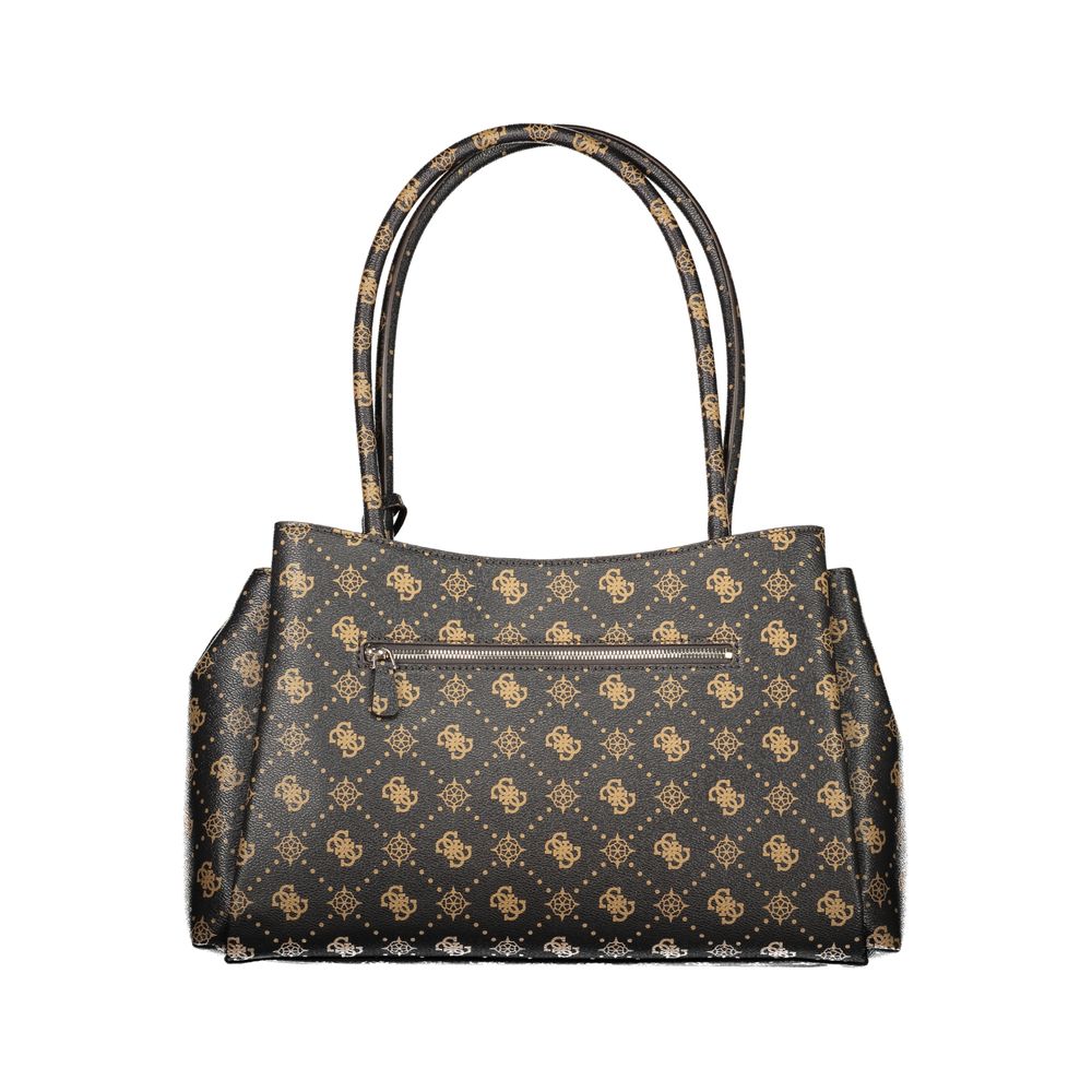Sac à main Guess Jeans marron en polyuréthane pour femme, élégant et tendance, avec détails modernes.