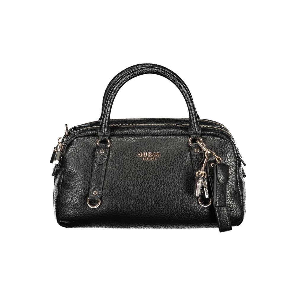 Sac à main Guess Jeans en polyuréthane noir pour femmes, élégant et tendance, avec détails modernes et poignée confortable.