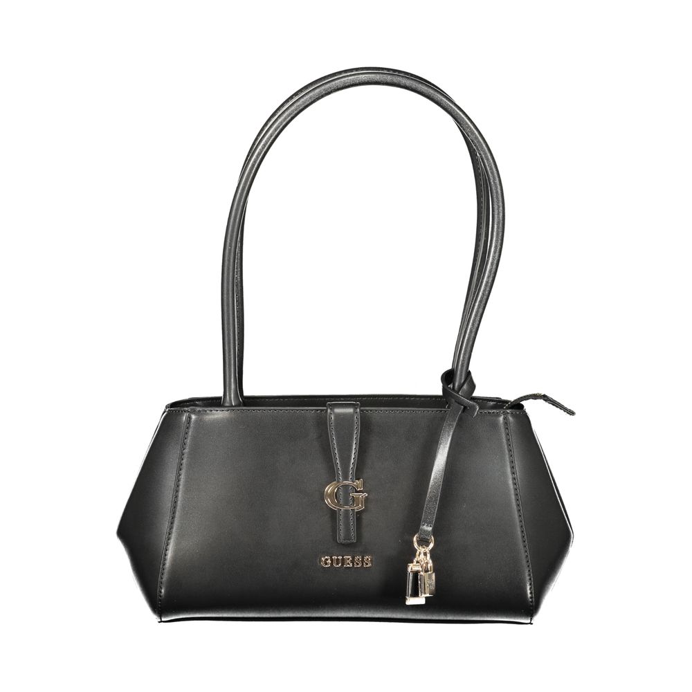 Sac à bandoulière noir Guess Jeans en polyuréthane pour femme, avec design moderne et finition élégante.