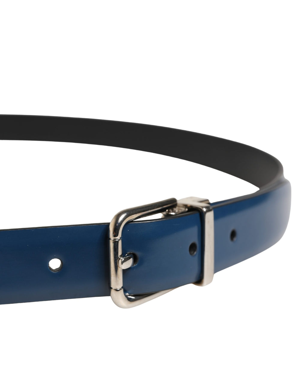 Dolce & Gabbana Men Blue Classic Leather Metal Buckle Belt