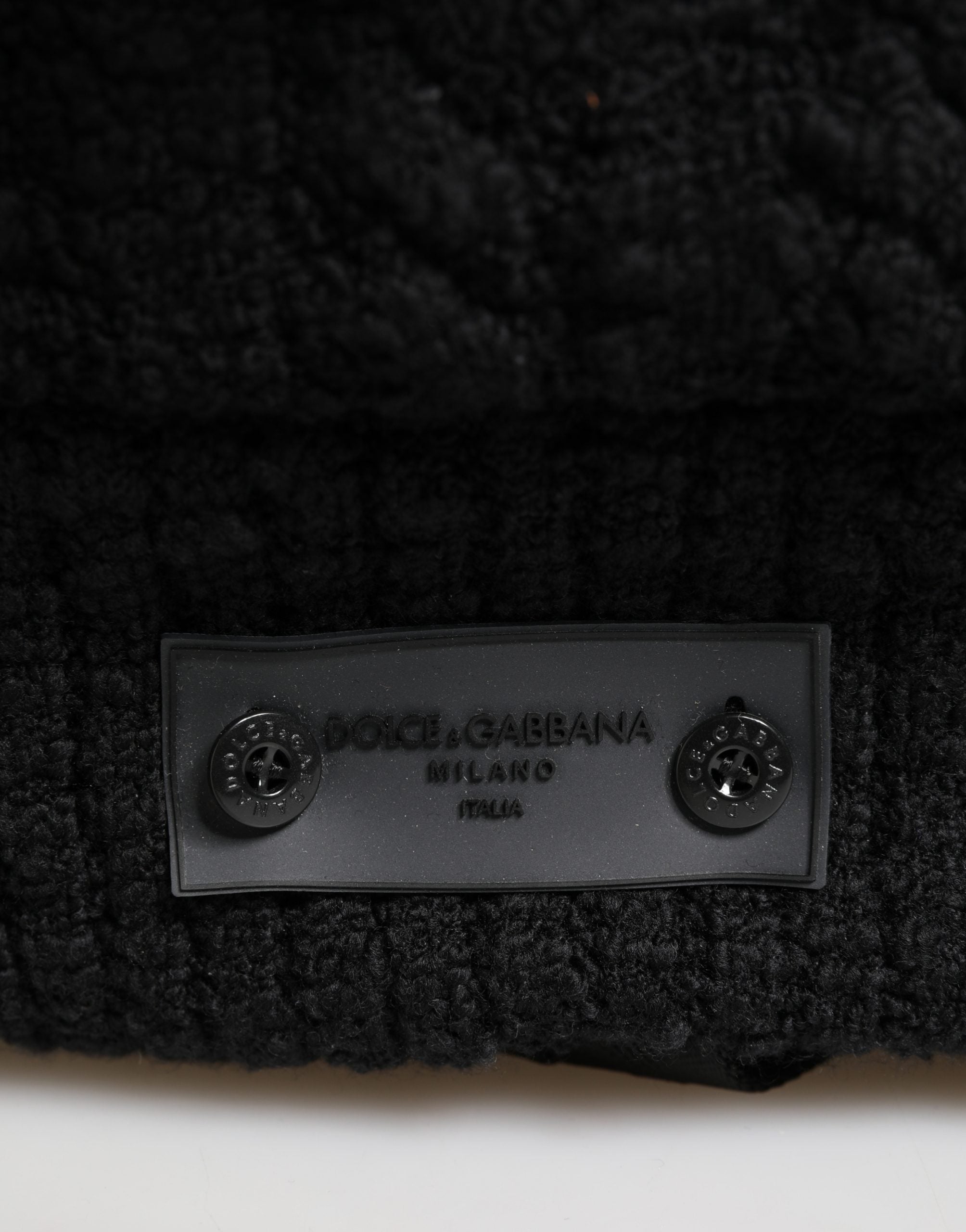 Sac à dos Dolce & Gabbana en tricot de laine mélangée noir, style duffel pour voyager, avec poignées et fermeture zippée.