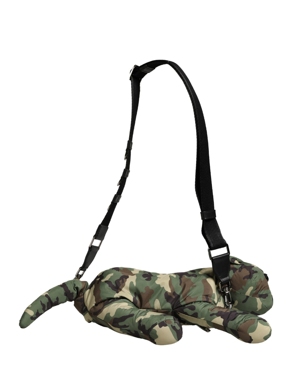 Sac à taille Dolce & Gabbana multicolore camouflage animal silhouette, design élégant et tendance.
