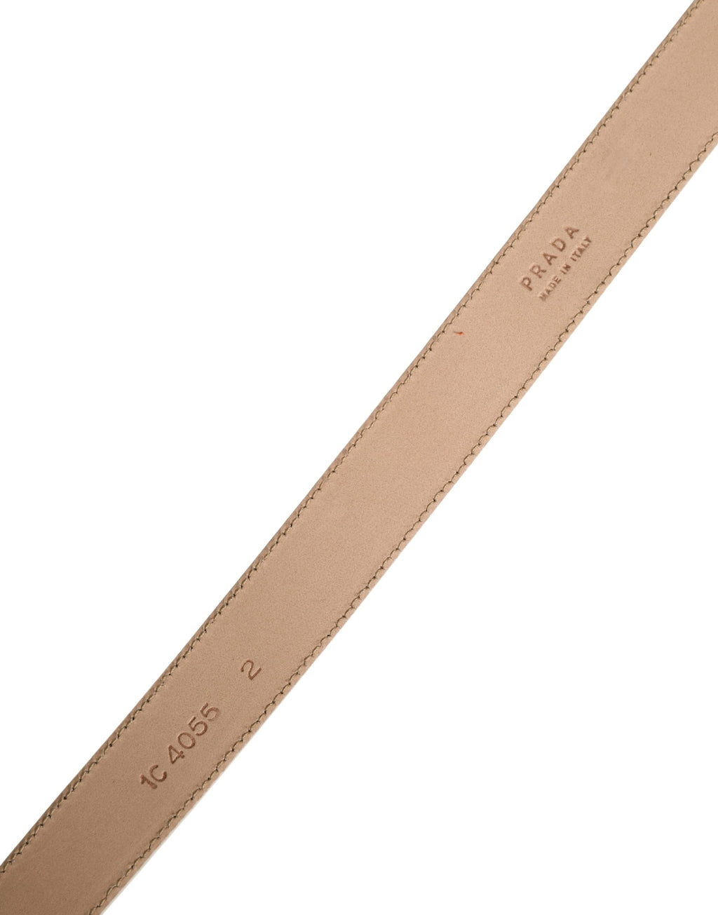 Prada Beige Leather Logo Waist Women Gold Metal Buckle Belt