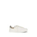 Chaussures basses en cuir de veau blanc Burberry Bos Taurus, baskets élégantes pour homme, vue de face.