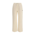 Pantalons de sport en coton beige Moncler pour homme, coupe confortable et style décontracté, visibles dans l'image.