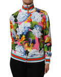 Cardigan zippé Dolce & Gabbana à motif floral multicolore, veste légère avec fermeture éclair et design élégant.