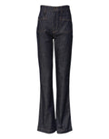 Jeans en denim large évasés en coton bleu foncé de Dolce & Gabbana, pantalon décontracté avec coupe ample.