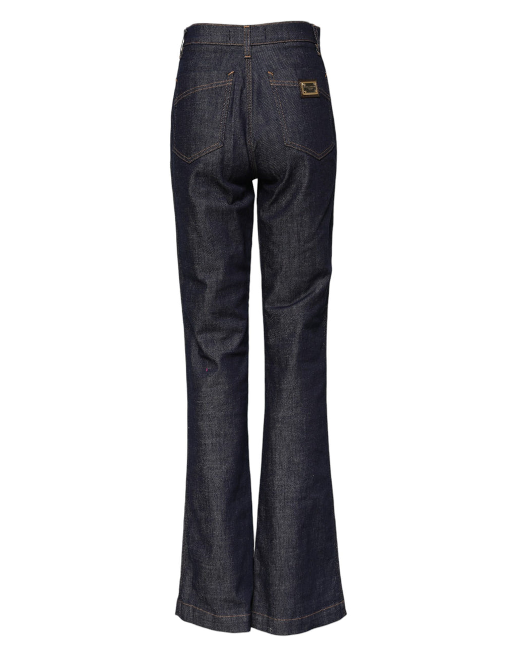 Jeans en jean bleu foncé Dolce & Gabbana, coupe évasée et taille large, en coton pour un style décontracté et élégant.