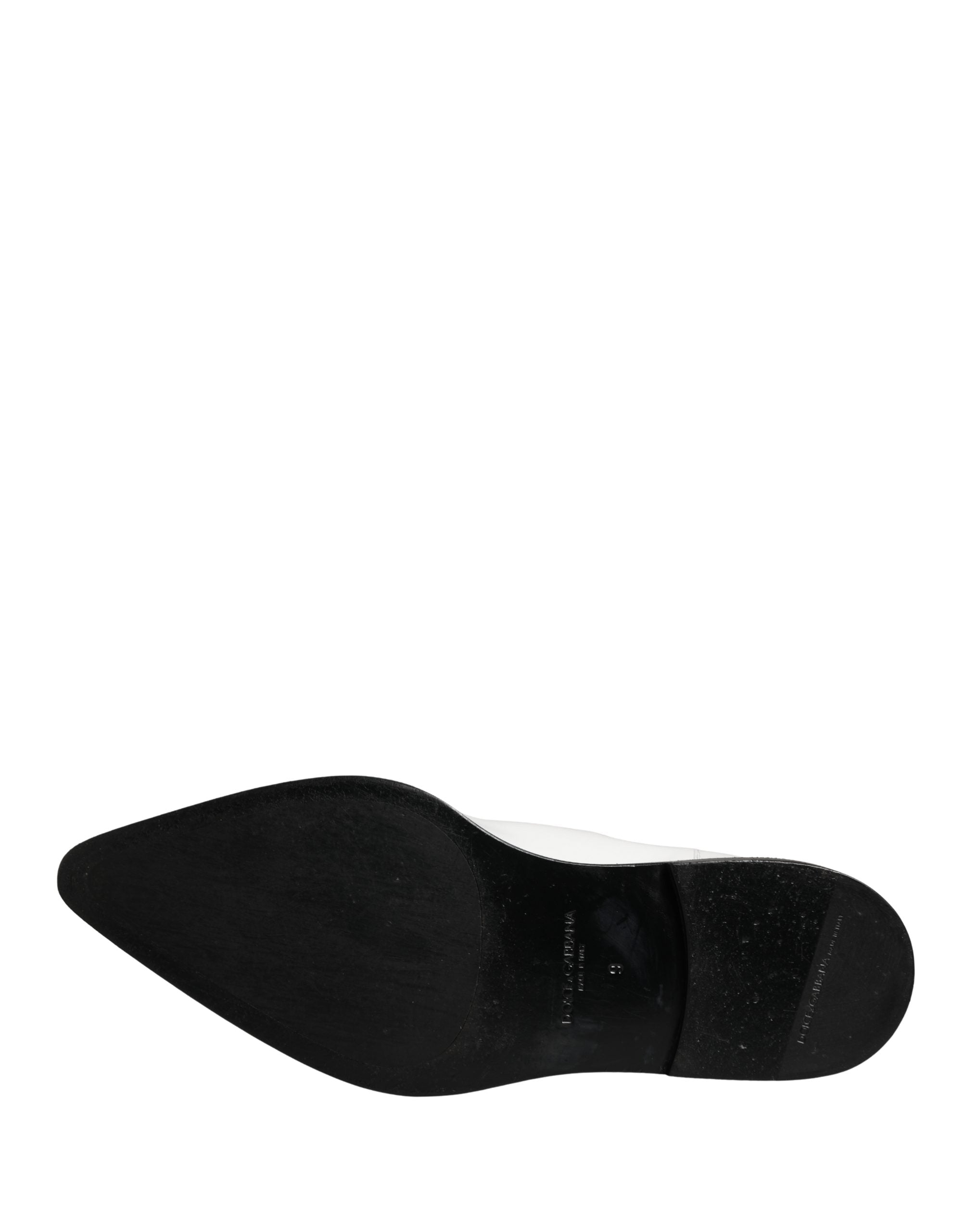 Bottines Chelsea en cuir blanc Dolce & Gabbana pour femmes, chaussures à enfiler élégantes et confortables.