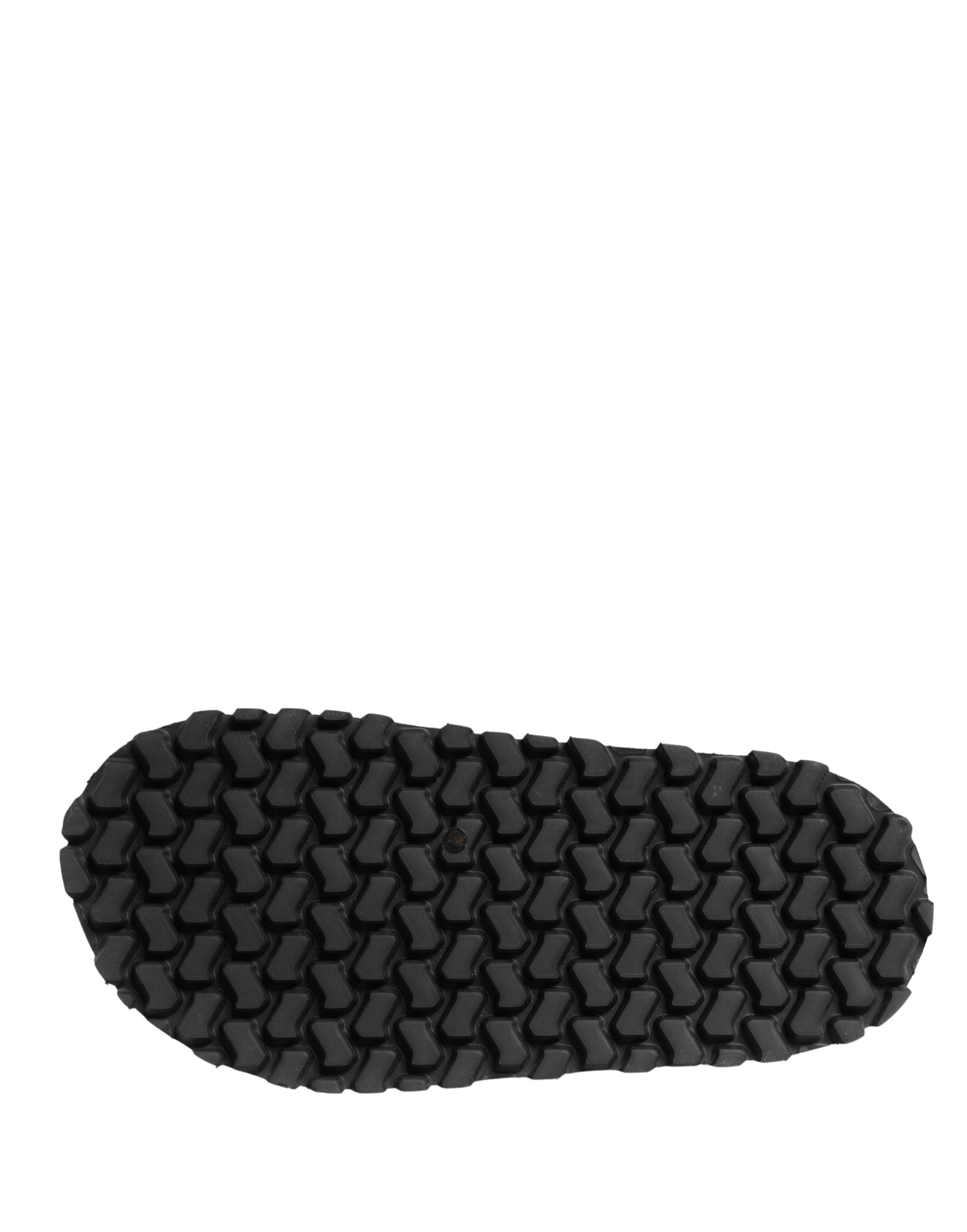 Sandales chunky noires pour hommes de Dolce & Gabbana avec logo détaillé et design élégant, visibles en gros plan.