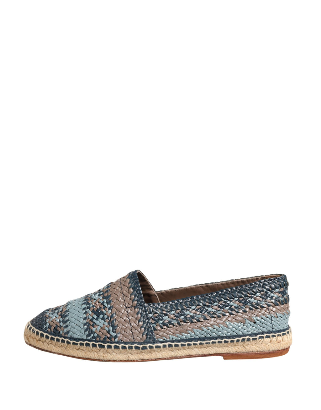 Chaussures espadrilles Dolce & Gabbana Blue Gray Slip On Buffalo, semelle en corde, style décontracté et élégant.