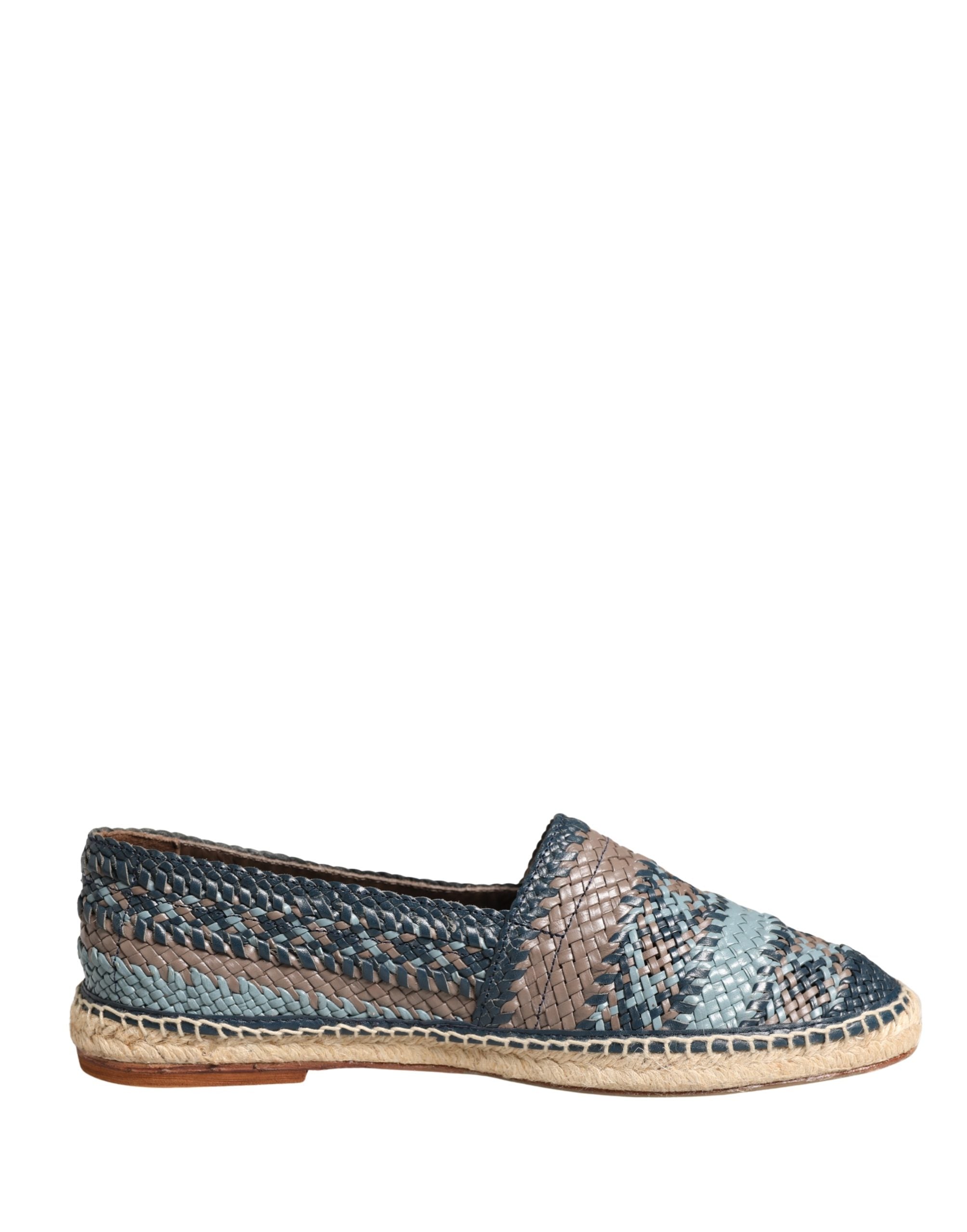 Chaussures slip-on Dolce & Gabbana en espadrille Buffalo bleu gris, confortables et élégantes pour un style décontracté.