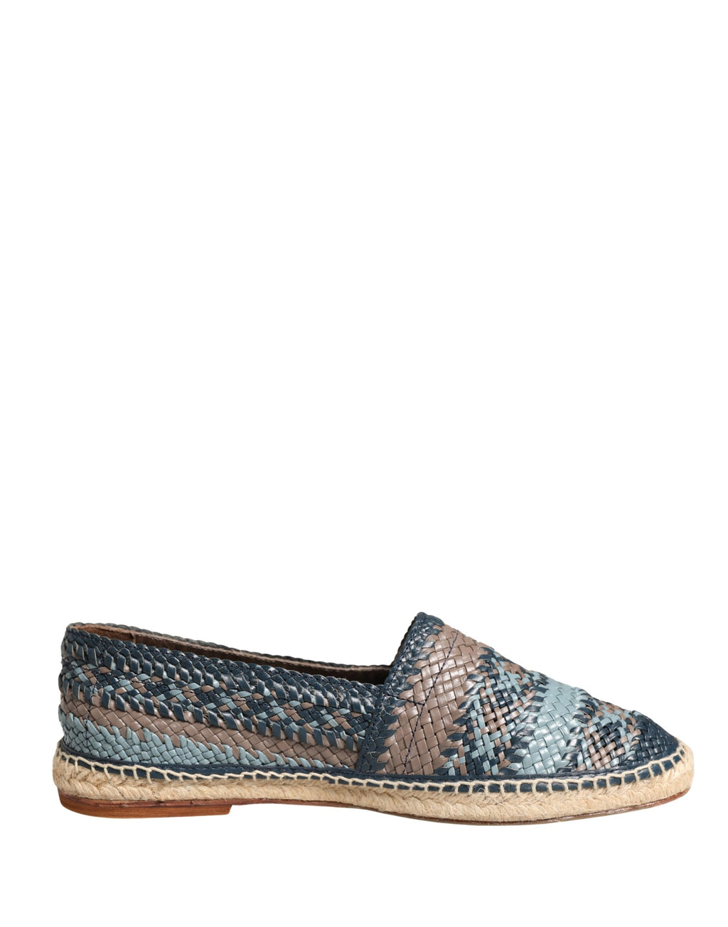 Chaussures espadrilles Dolce & Gabbana à enfiler, en bleu gris avec motifs de buffle, pour homme.