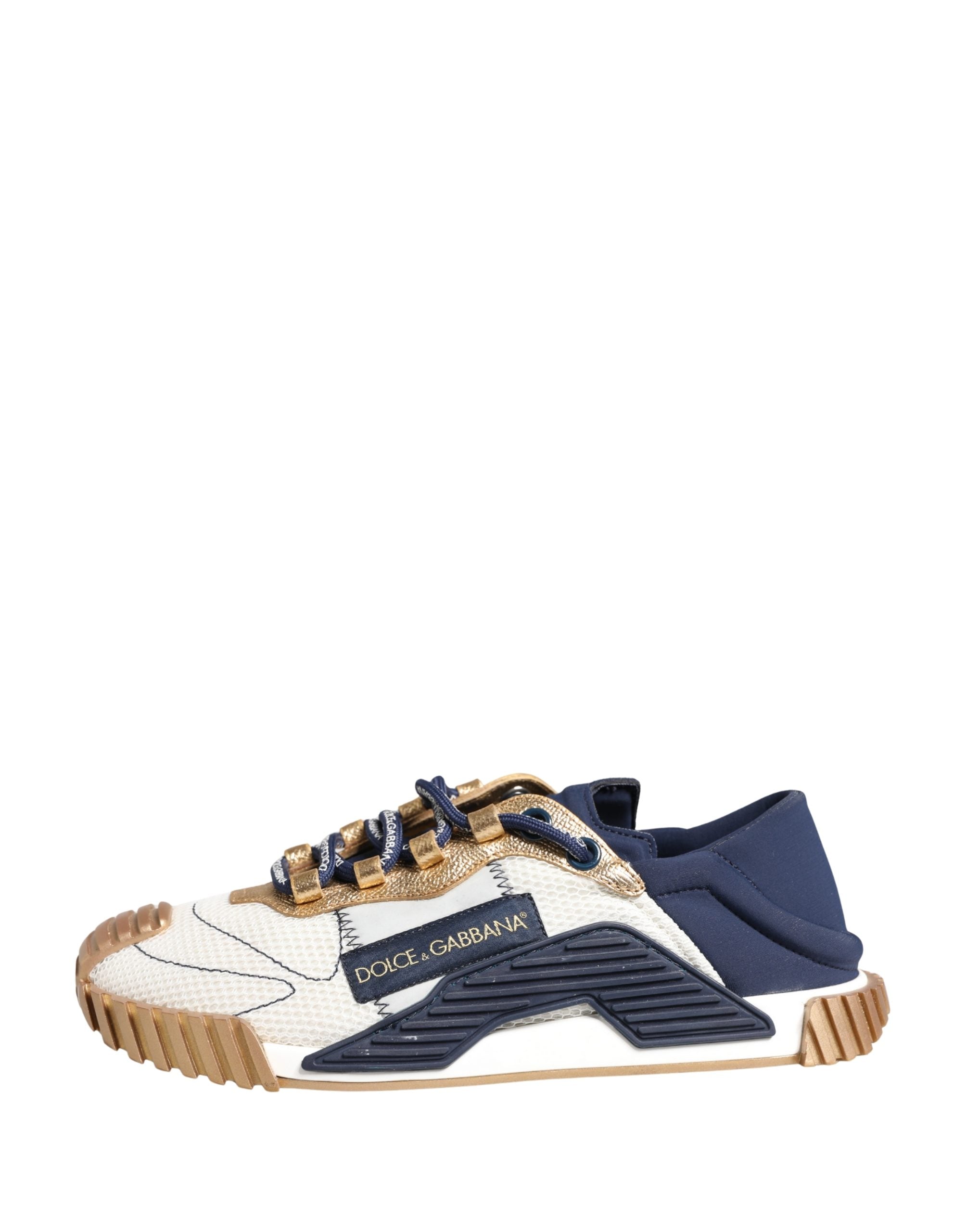 Chaussures sneakers basses multicolores pour hommes Dolce & Gabbana, design élégant et coloré, vue de face.