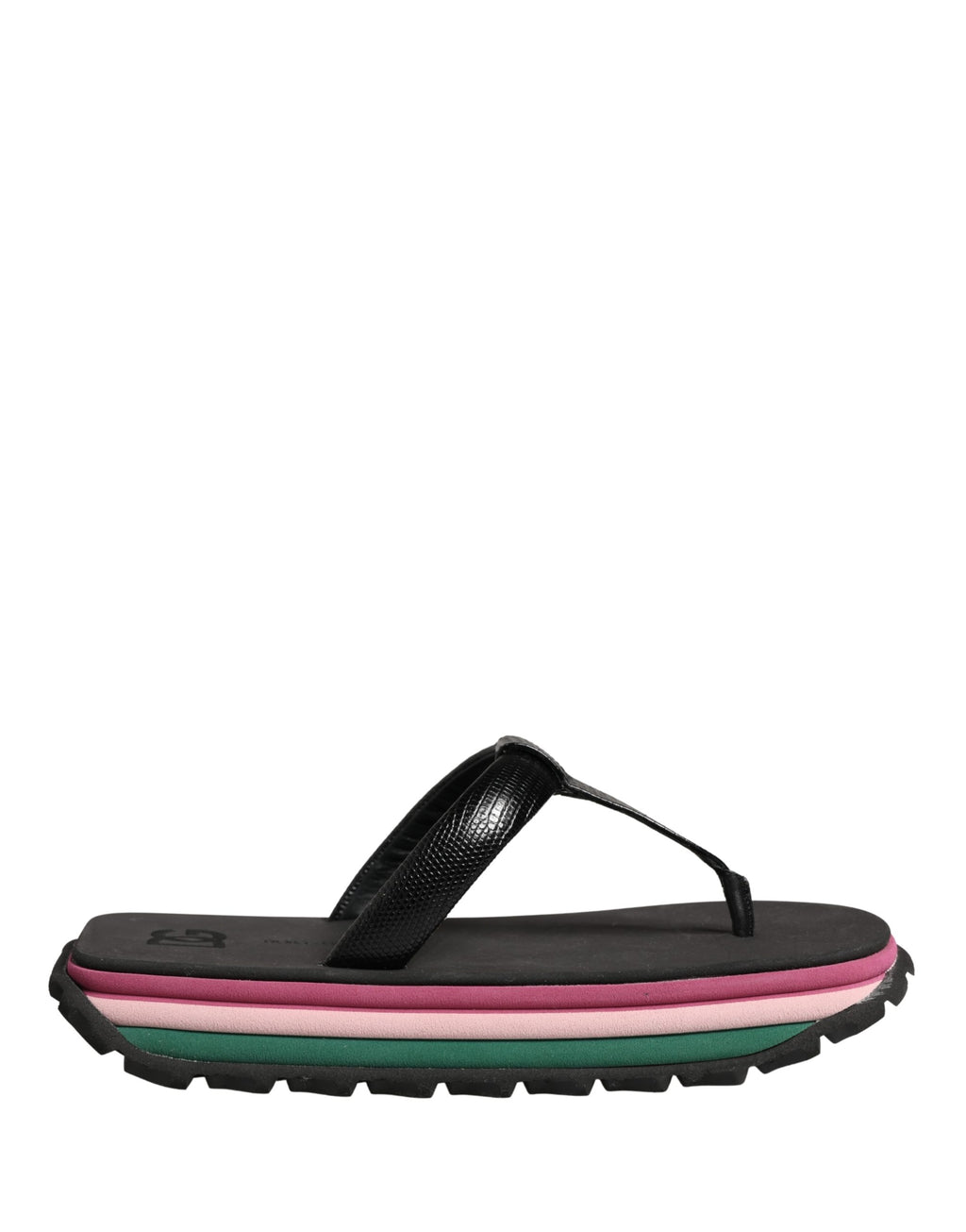 Sandales à semelles épaisses et multicolores de Dolce & Gabbana, en caoutchouc, style tongs.