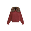 Sweat-shirt en coton bordeaux de Prada, coupe décontractée avec logo Prada visible sur la poitrine.