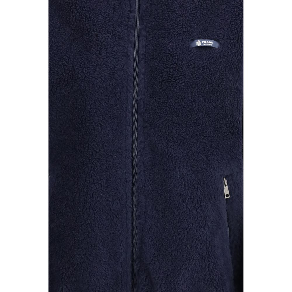 Prada blaue, lange Jacke aus Polyamid
