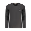 T-shirt homme en coton noir de la marque Hugo Boss, coupe classique, visible sur un mannequin blanc.