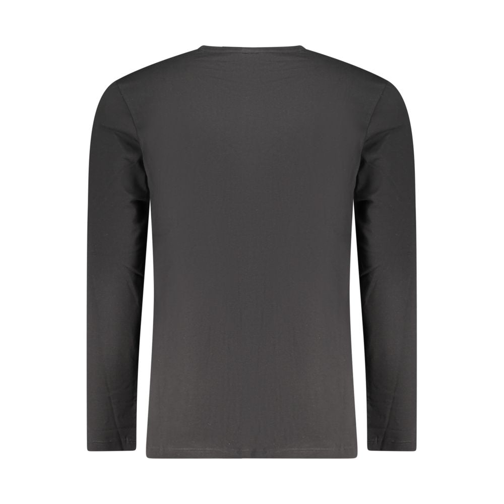 T-shirt pour hommes en coton noir de la marque Hugo Boss, coupe classique et design simple.