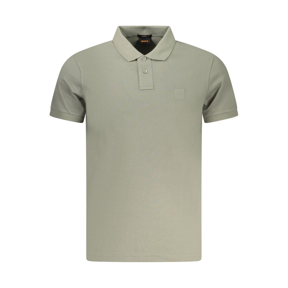 Polo homme Hugo Boss Verde en coton avec col classique et manches courtes, style élégant et confortable.
