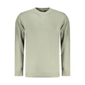 Sweat-shirt vert en coton pour homme de Hugo Boss, détail du col et logo discret, porté pour un look décontracté.