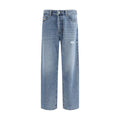 Jeans Diesel en coton bleu à coupe décontractée, style relaxé, visibles avec détails de couture et poches.