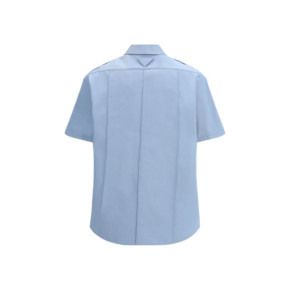 Prada blaues Kurzarmhemd aus Baumwolle
