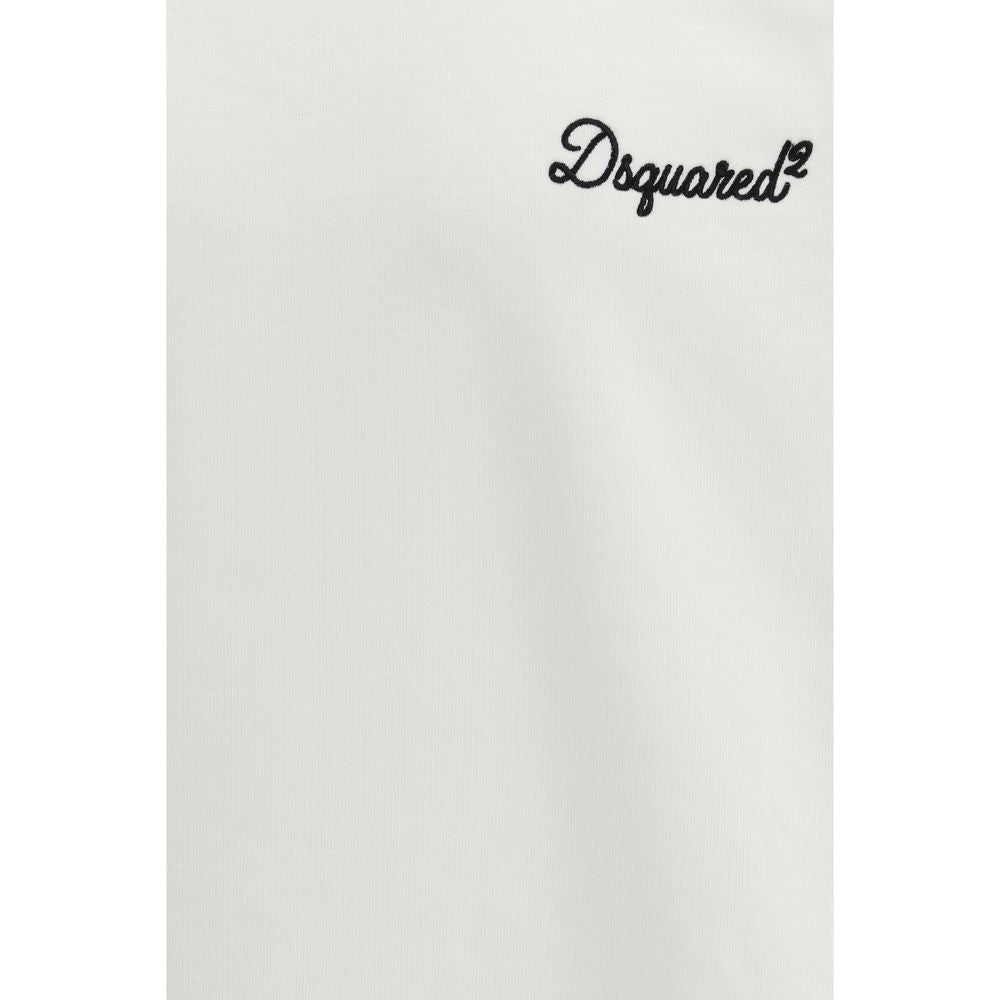 Sweat-shirt blanc en coton de la marque Dsquared², casual et confortable, visible sur l'image.