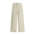 Pantalons décontractés beige en coton de la marque Moncler, coupe confortable et style élégant pour un look casual.