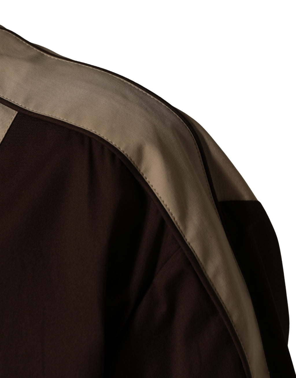 Veste coupe-vent en coton marron beige avec fermeture éclair de la marque Dolce & Gabbana, vue de face.