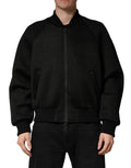 Veste bomber noire en nylon pour homme de Dolce & Gabbana avec zip complet et style moderne.