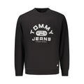 Sweat-shirt pour homme Tommy Hilfiger en coton noir, avec logo distinctif sur la poitrine, style décontracté.