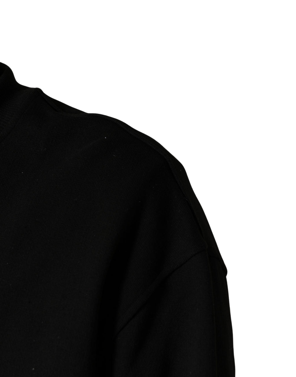 Sweatshirt noir Dolce & Gabbana en coton à col rond avec logo discret, vue de face.