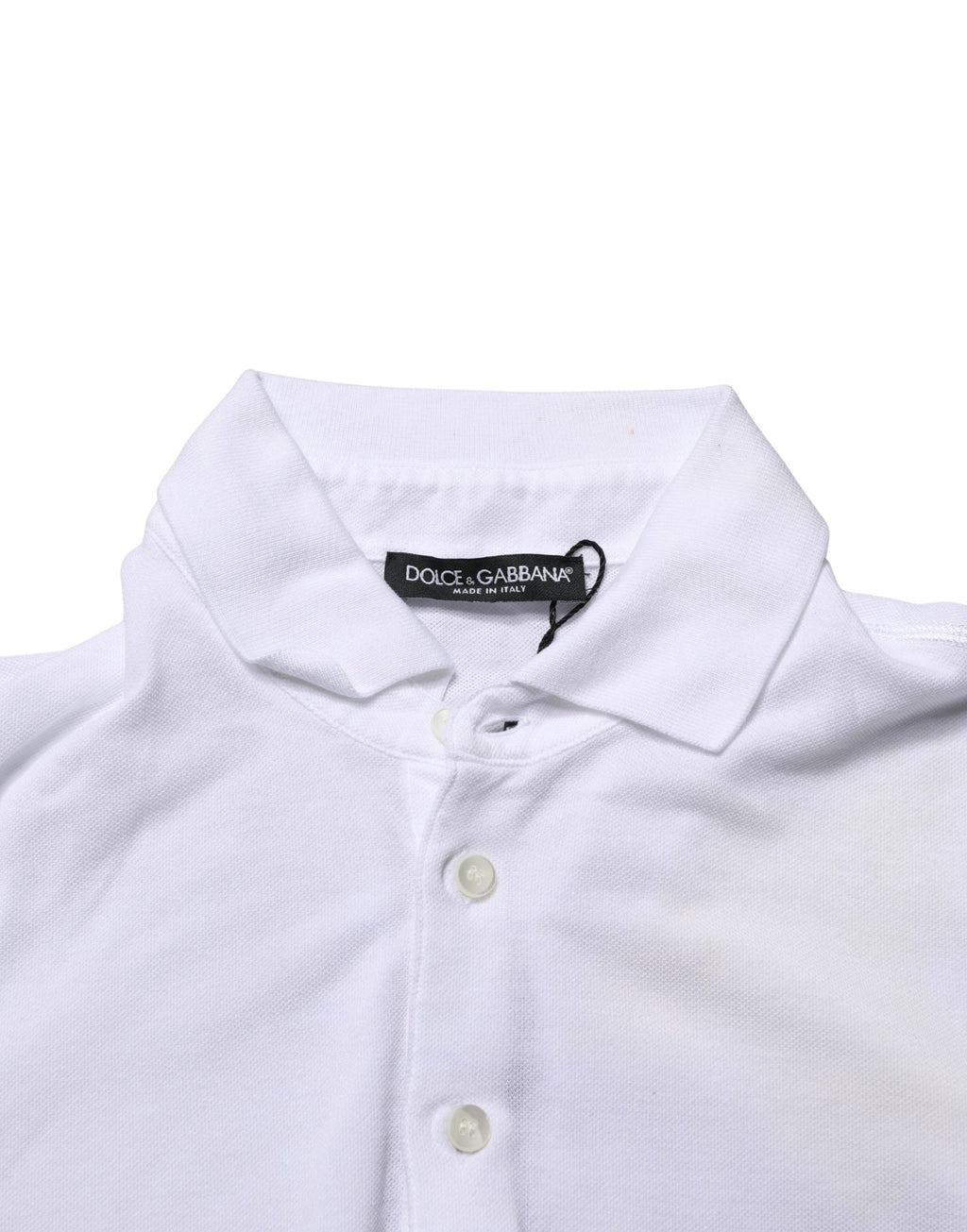 Polo pour homme Dolce & Gabbana à manches courtes blanches avec col, style élégant et moderne