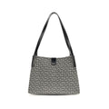 Sac à shoulder noir Balmain en coton avec détails élégants, vue de face.