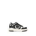 Baskets Philipp Plein en cuir de veau noir Bos Taurus, sneakers athlétiques modernes et tendance.