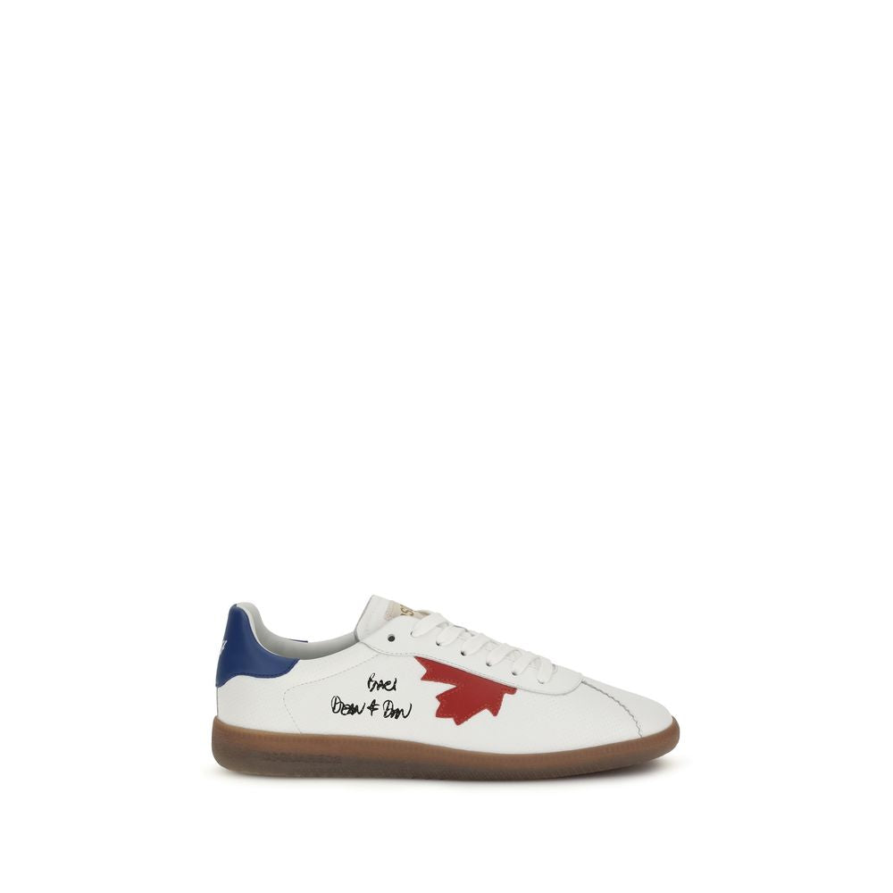 Chaussures sneakers chunky en cuir de veau blanc Dsquared² Bos Taurus, design robuste et moderne pour hommes.