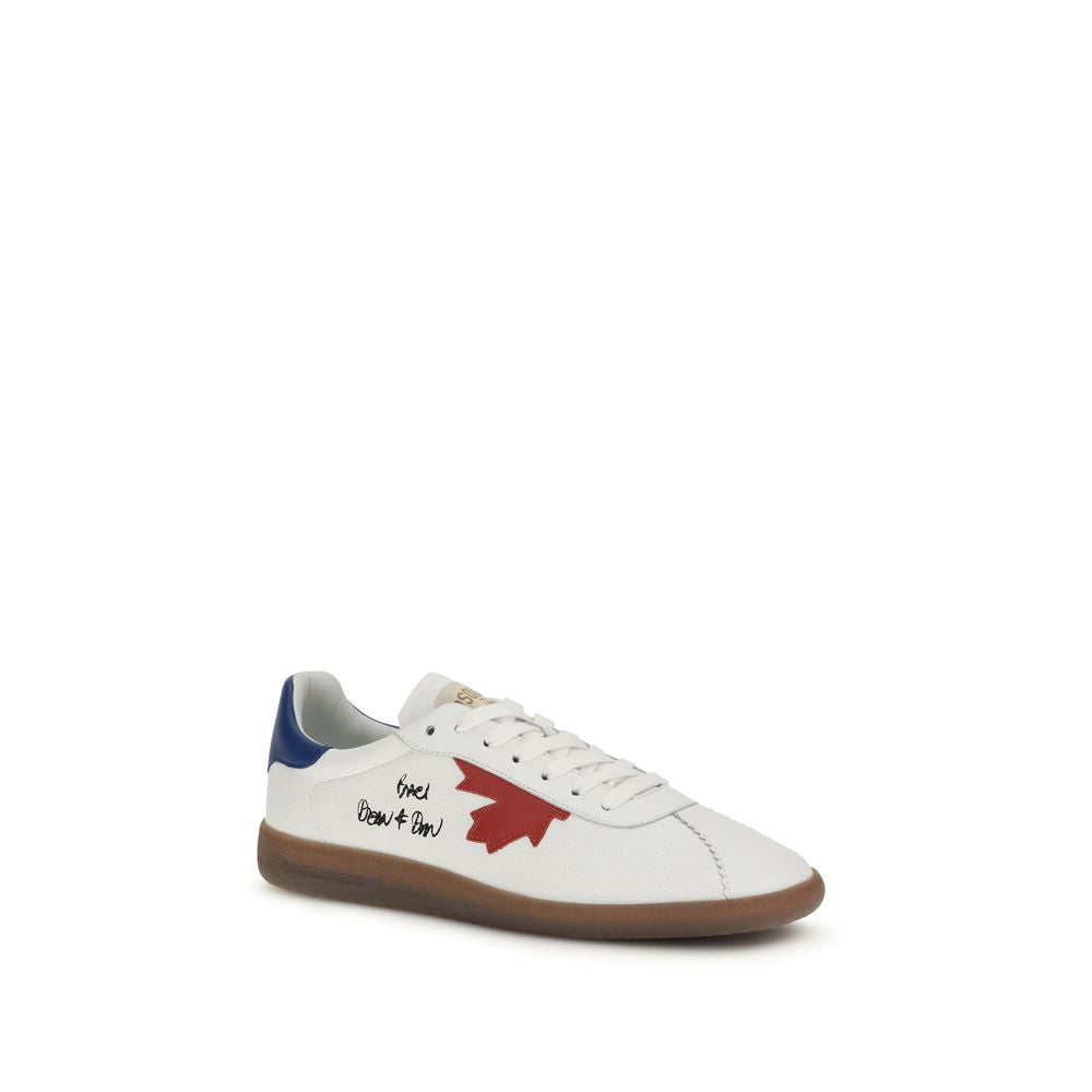 Sneakers blanches en cuir de veau Dsquared² Bos Taurus à semelle épaisse, style chunky et moderne.