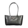 Sac à main Guess Jeans en polyréthane noir pour femme, avec design tendance et détails élégants.