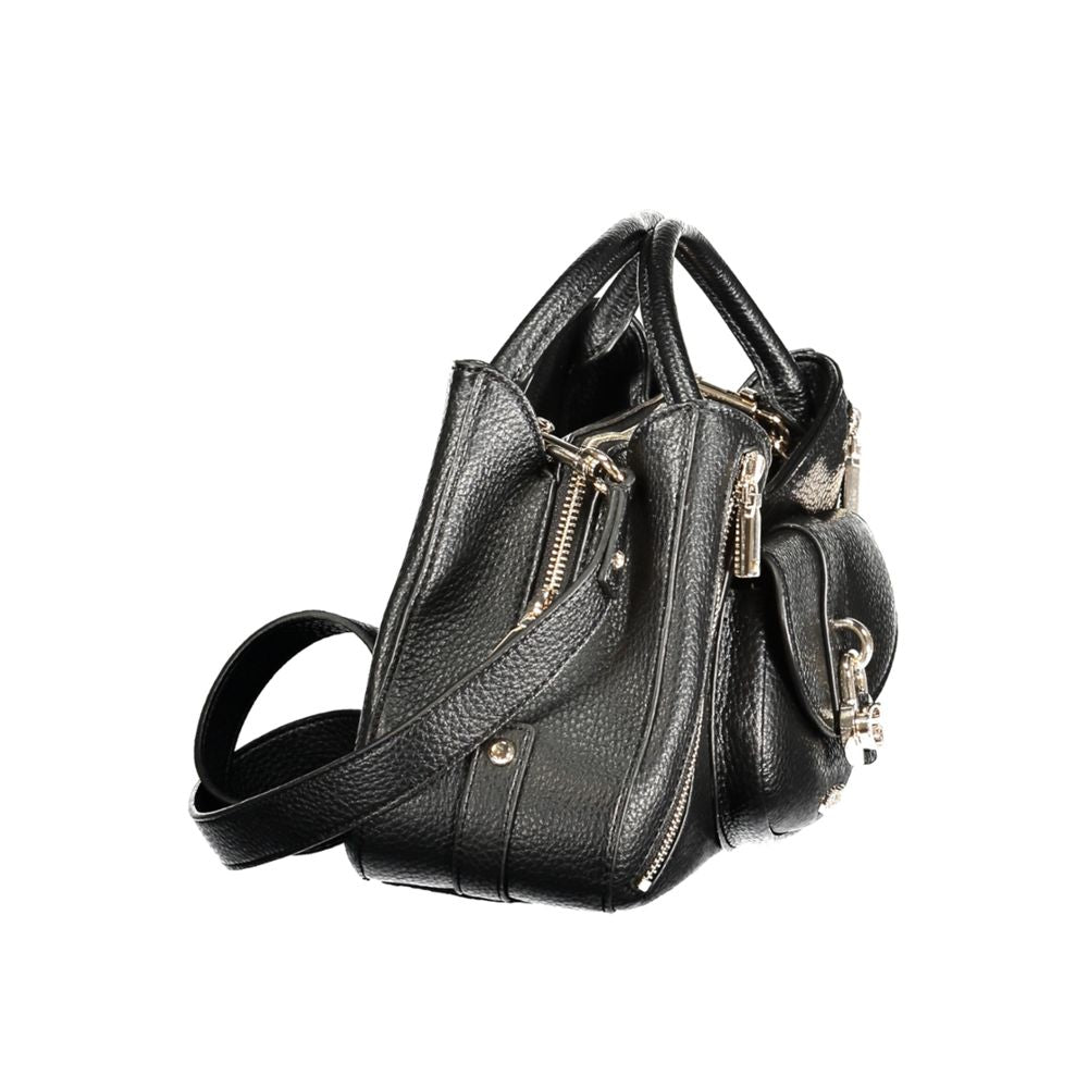 Sac à main Guess Jeans en polyuréthane noir pour femmes, style élégant avec détails modernes et finition soignée.