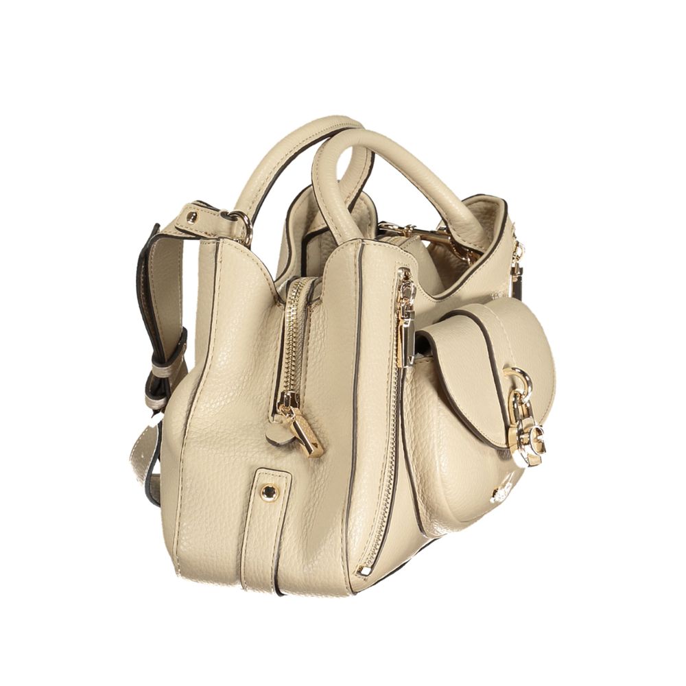 Sac à main Guess Jeans en polyuréthane beige pour femme, élégante et pratique, avec détails modernes et finition soignée.
