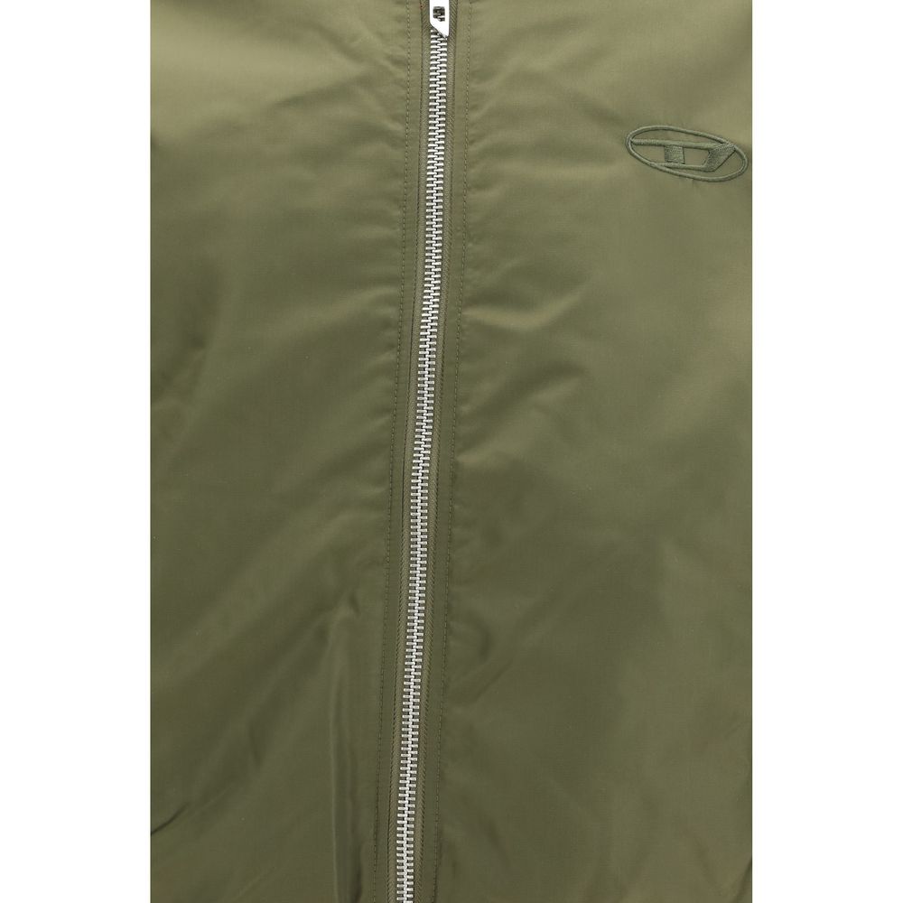Blouson bomber bicolore en polyamide de la marque Diesel, coupe moderne avec détails stylés.