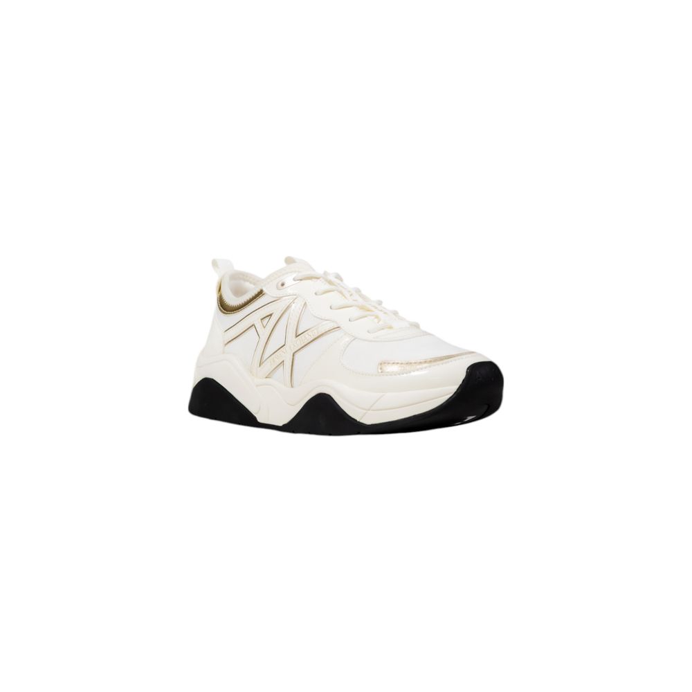 Chaussures de sport blanches en polyester Armani Exchange, baskets athlétiques élégantes pour hommes ou femmes.