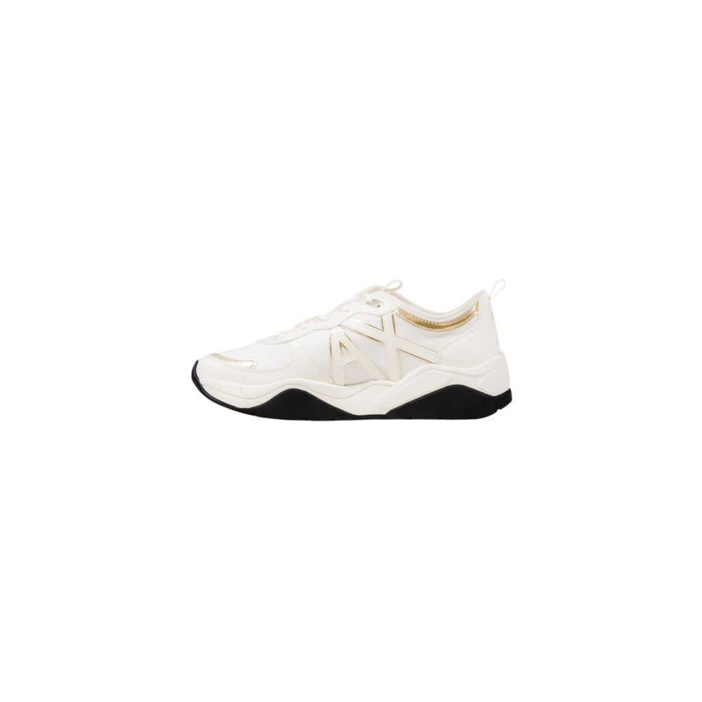 Chaussures de sport blanches en polyester Armani Exchange, sneakers athlétiques légers et confortables pour homme.