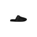 Chaussons en polyester noir Ralph Lauren, confortables et élégants, avec logo Ralph Lauren visible sur la surface.