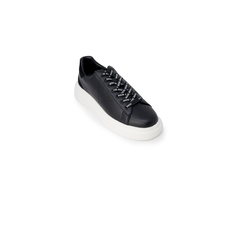 Chaussures basses Guess en polyéthylène noires, sneakers décontractés pour homme avec semelle blanche.
