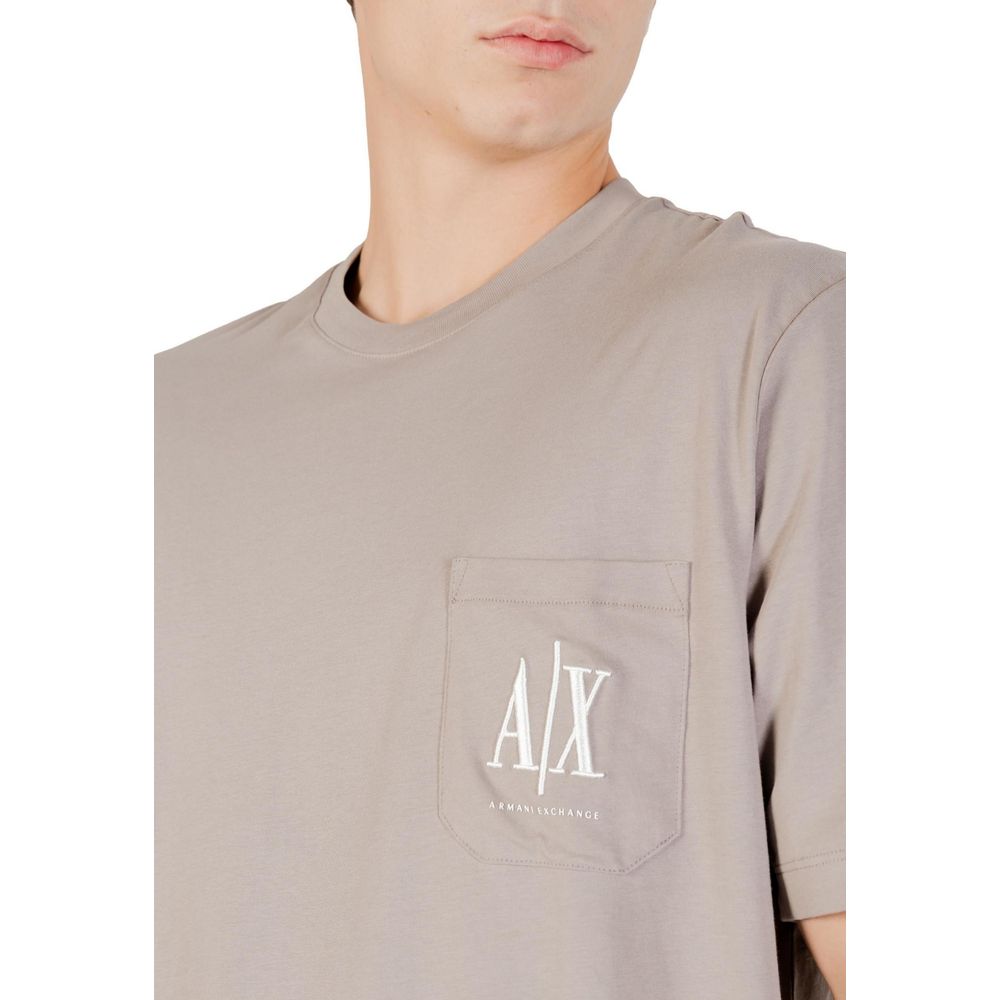 Vêtement de sport en coton marron de la marque Armani Exchange, style décontracté et confort pour l'entraînement.
